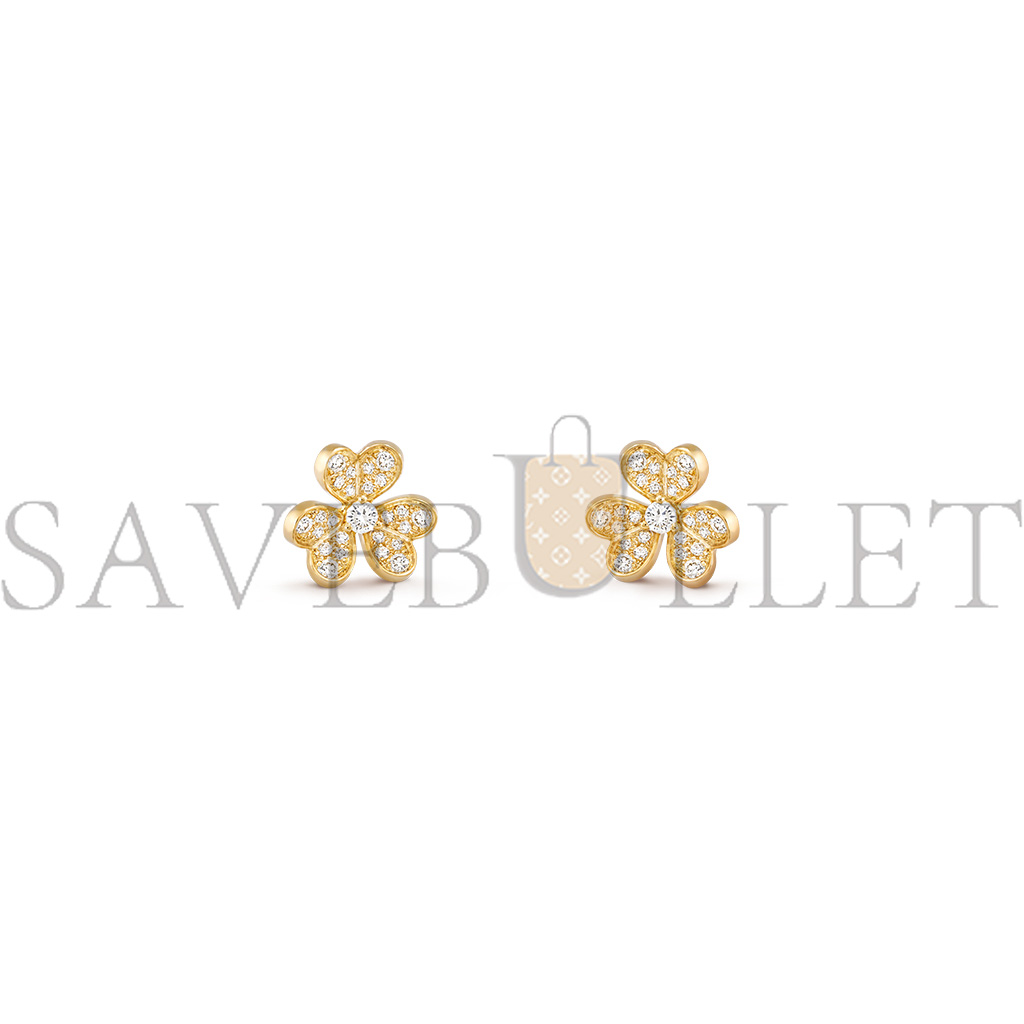 VAN CLEEF ARPELS FRIVOLE EARRINGS, MINI MODEL - YELLOW GOLD, DIAMOND  VCARP24200